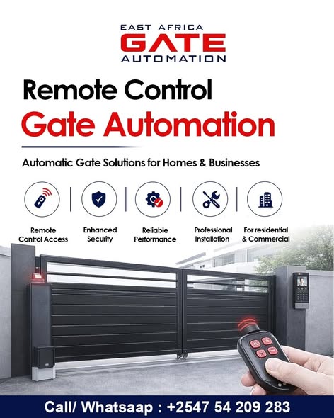 Remote control gate automation for homes and businesses, with an access keypad beside the gate